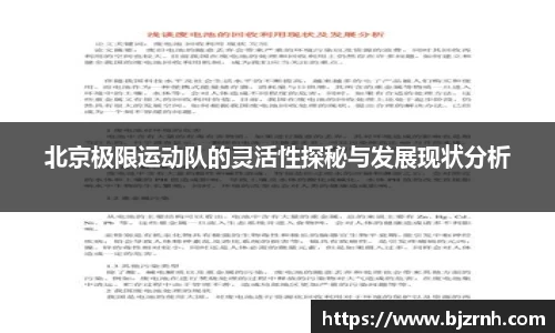 北京极限运动队的灵活性探秘与发展现状分析