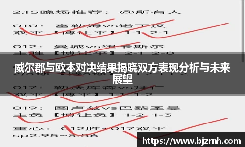 威尔郡与欧本对决结果揭晓双方表现分析与未来展望