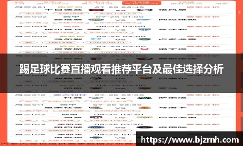 踢足球比赛直播观看推荐平台及最佳选择分析